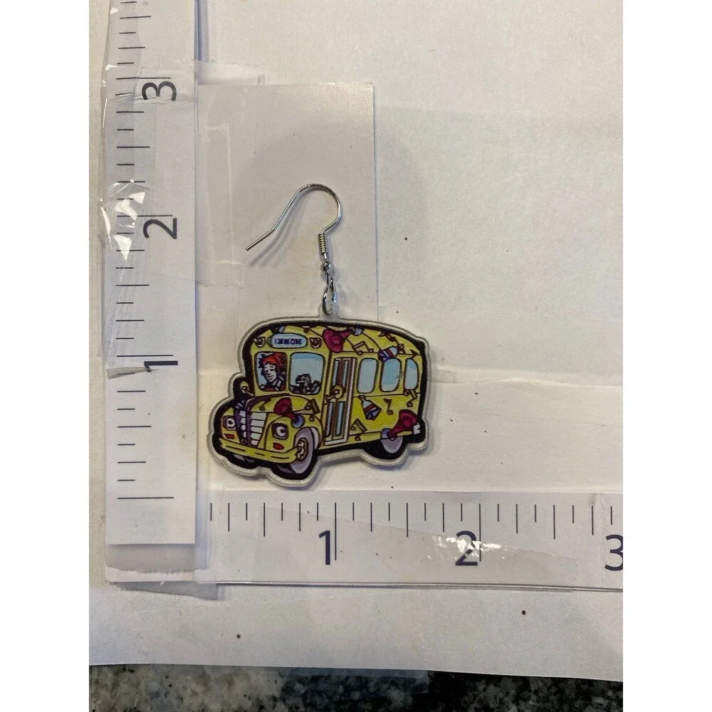Earrings The Magic School Bus Ms Frizzle Acrylic Cartoon Dangle Teacher‎ Gift!